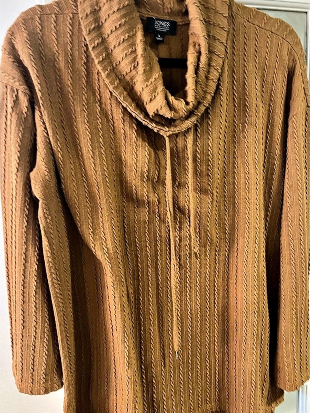 Jones New York Cowl Neck Sweater Brown Large